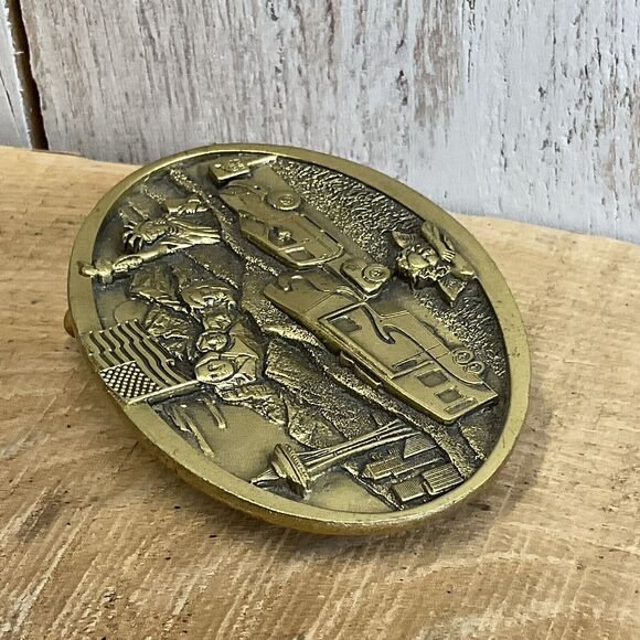 Bergamot Camper Belt Buckle Mens Mt Rushmore Space Needle Statue of Liberty - Picture 6 of 6